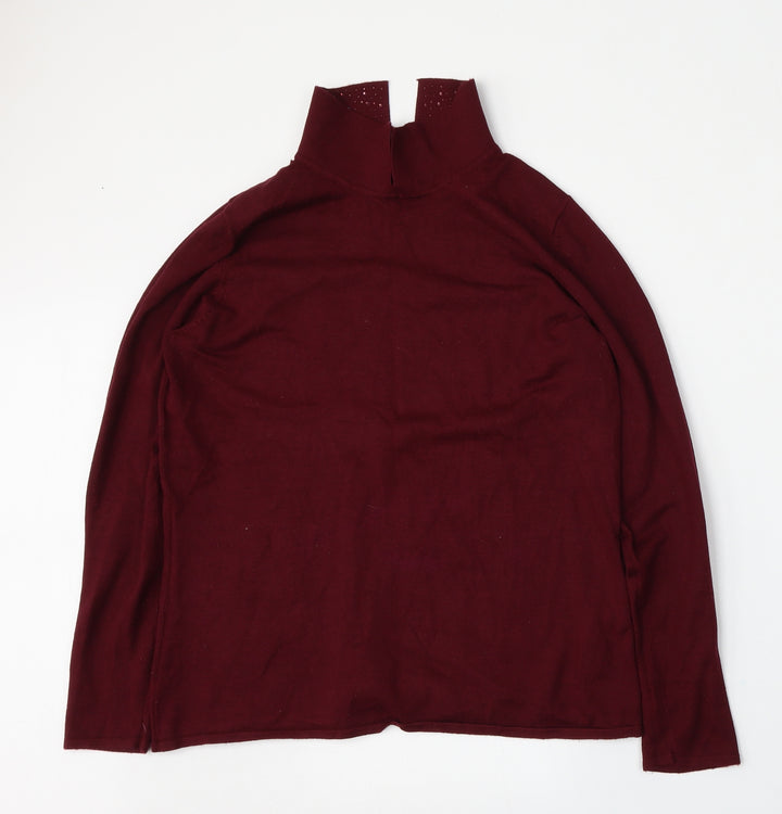 Bonmarche Womens Purple Collared Viscose Pullover Jumper Size 12