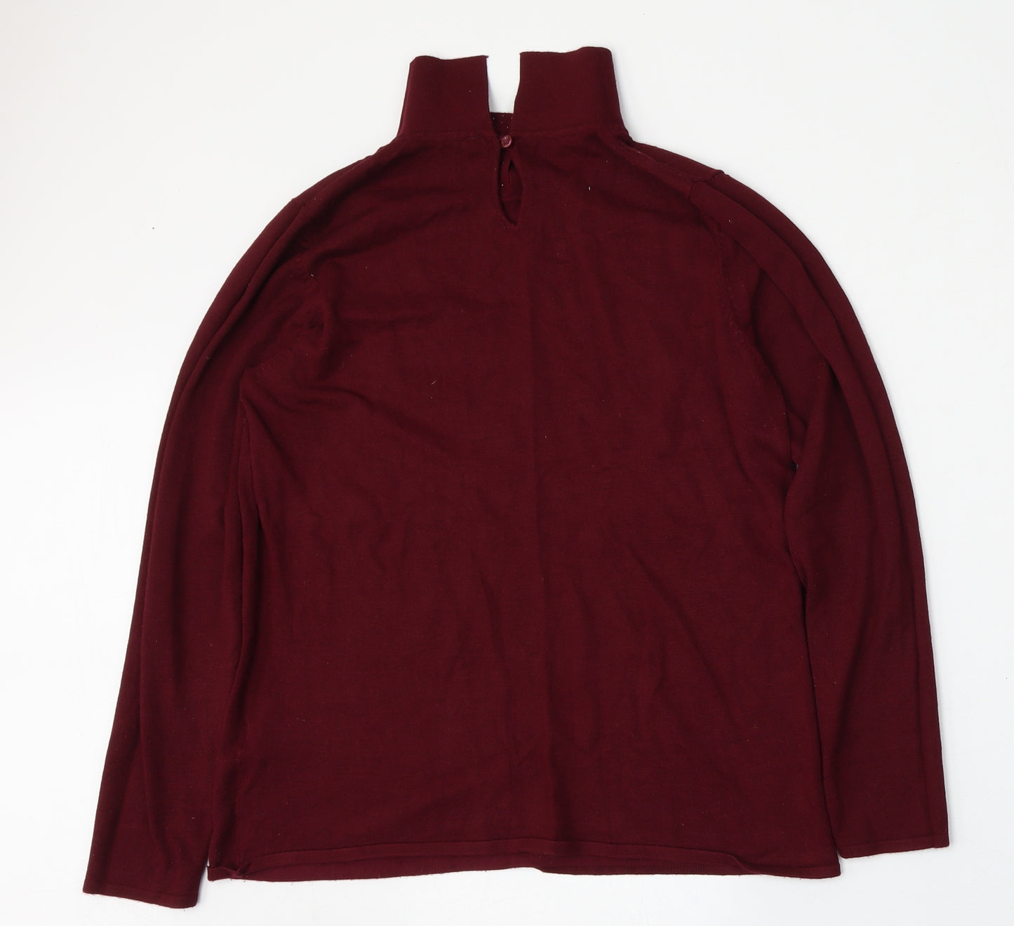Bonmarche Womens Purple Collared  Viscose Pullover Jumper Size 12