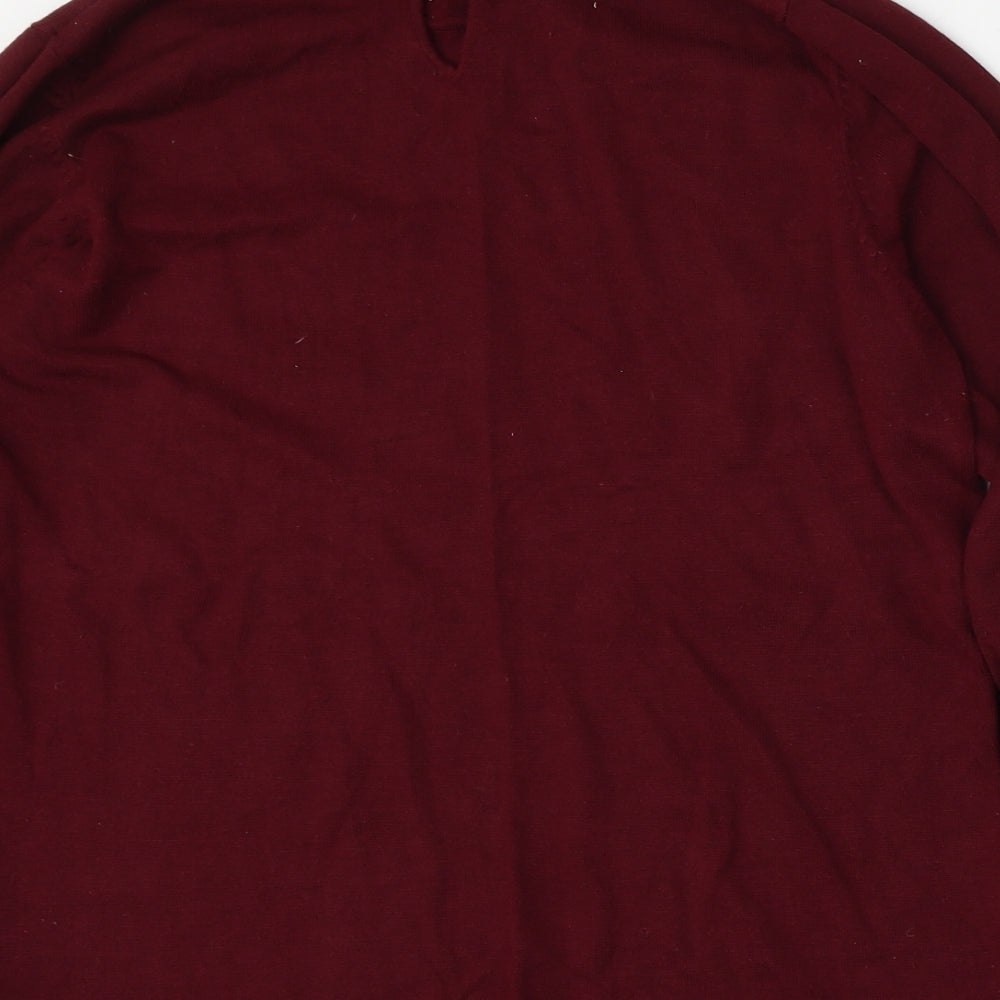 Bonmarche Womens Purple Collared  Viscose Pullover Jumper Size 12