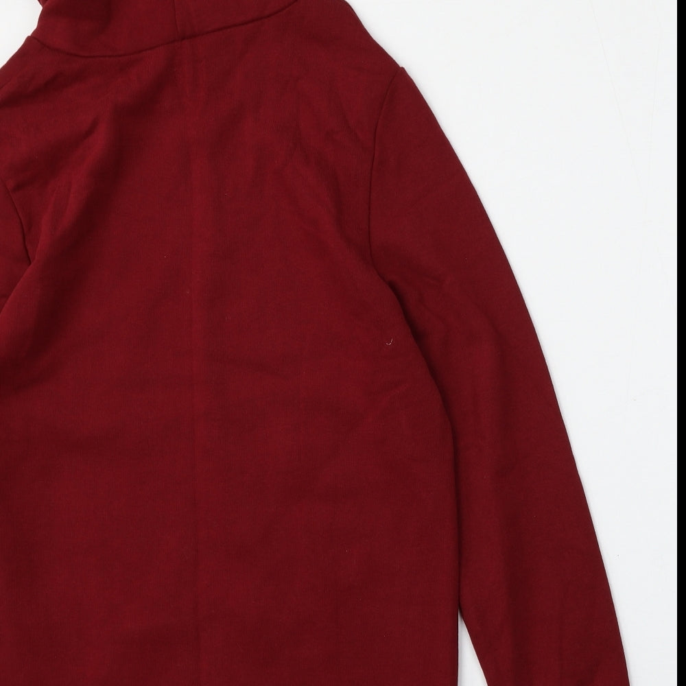 River Island Boys Red  Cotton Pullover Hoodie Size 11-12 Years  Zip
