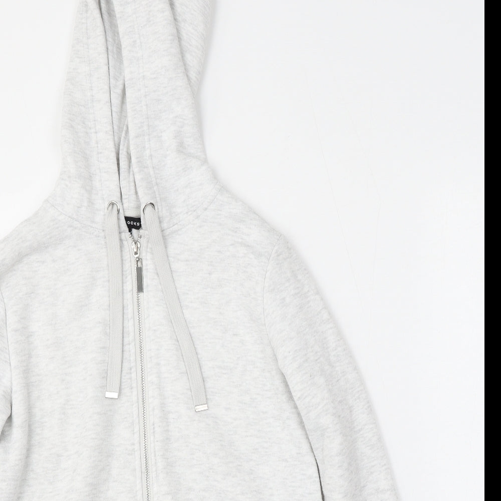 Peacocks Womens Grey  Polyester Full Zip Hoodie Size 8  Zip