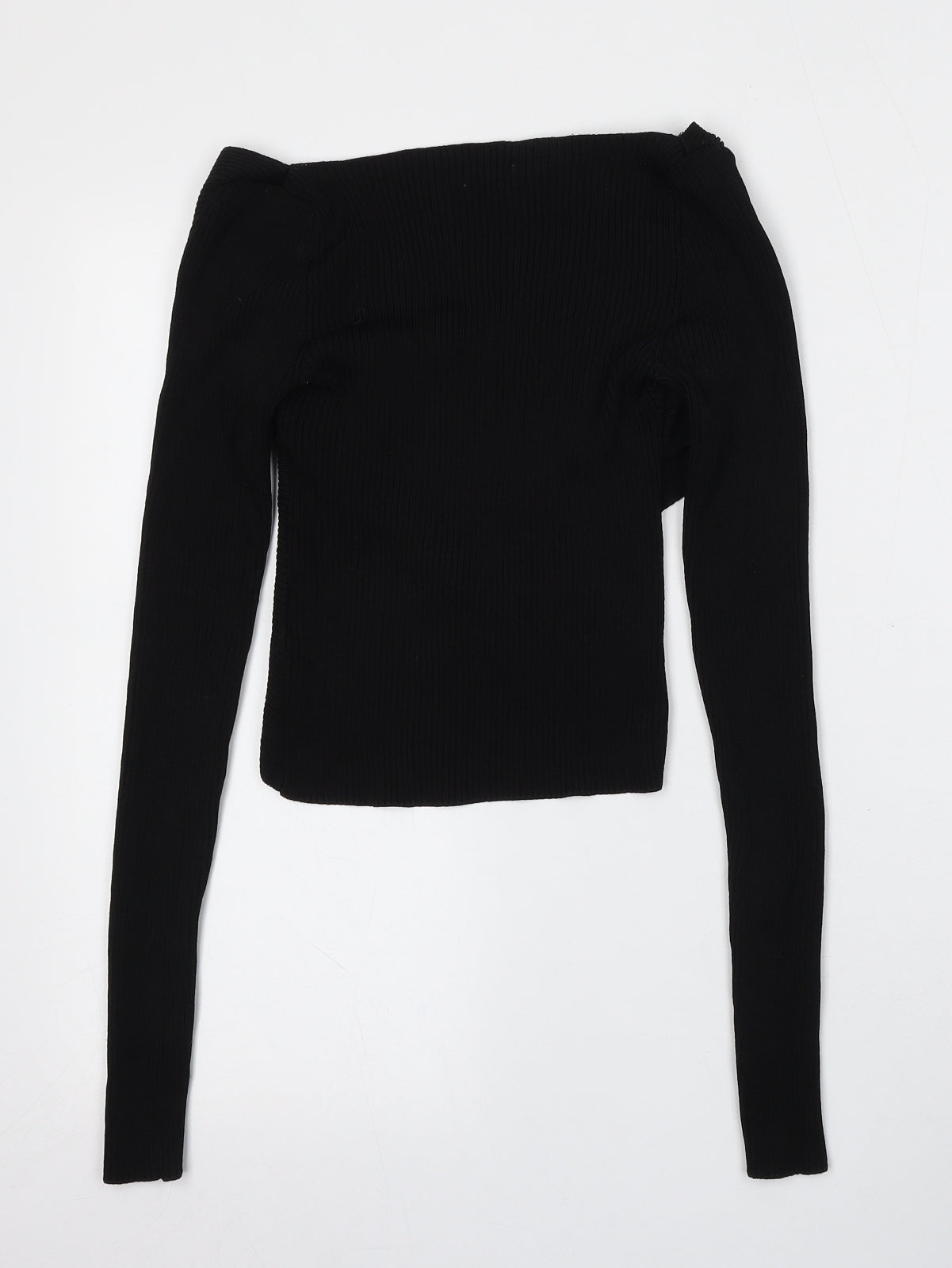 H&M Womens Black V-Neck  Viscose Pullover Jumper Size 10