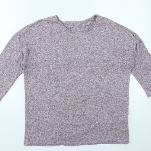 TU Womens Purple Round Neck  Viscose Pullover Jumper Size 14