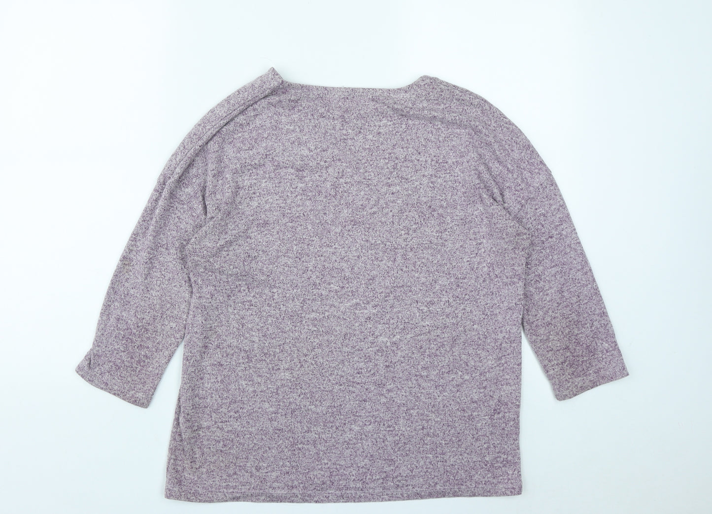 TU Womens Purple Round Neck  Viscose Pullover Jumper Size 14