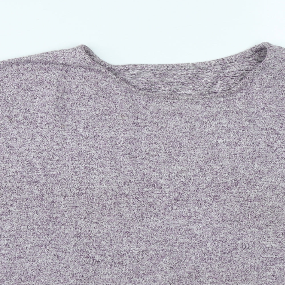 TU Womens Purple Round Neck  Viscose Pullover Jumper Size 14