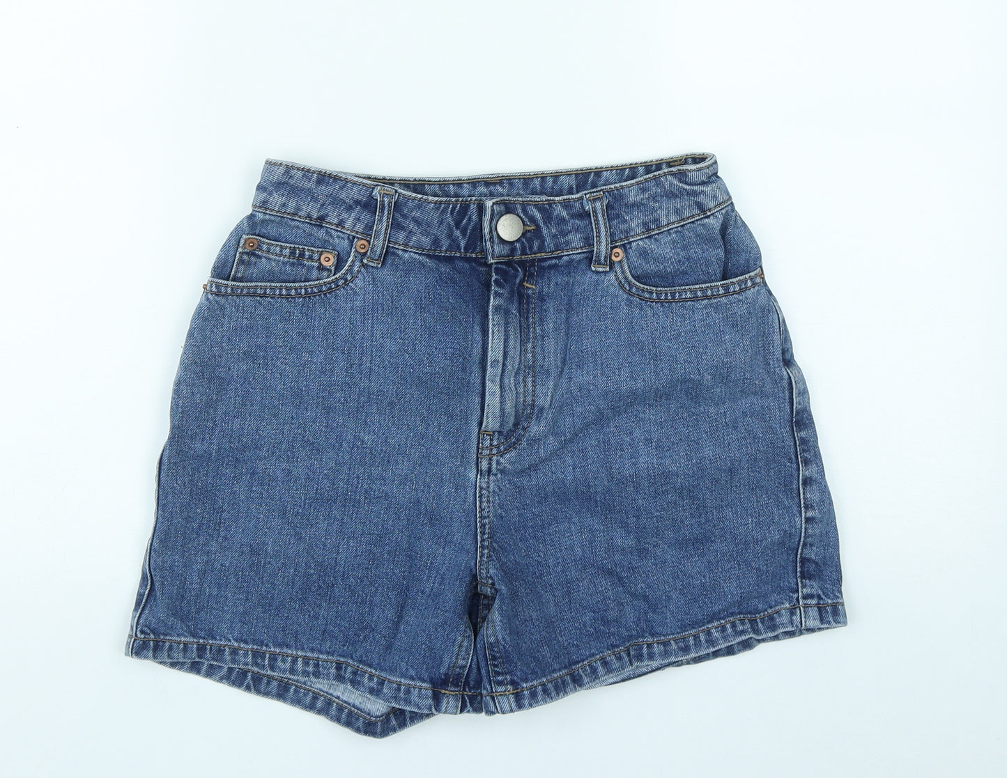 ASOS Womens Blue  Cotton Hot Pants Shorts Size 8 L3 in Regular Zip