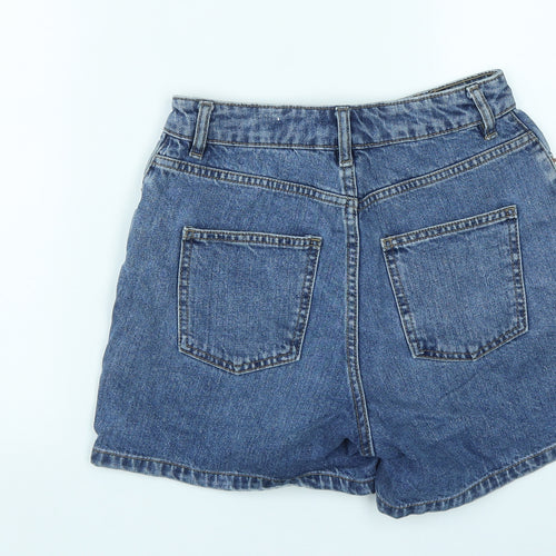 ASOS Womens Blue  Cotton Hot Pants Shorts Size 8 L3 in Regular Zip