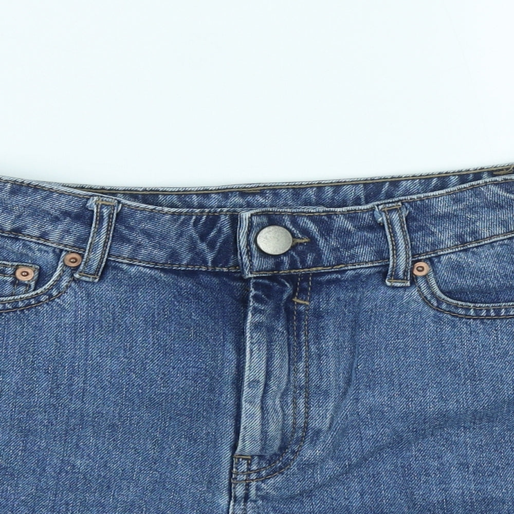 ASOS Womens Blue  Cotton Hot Pants Shorts Size 8 L3 in Regular Zip