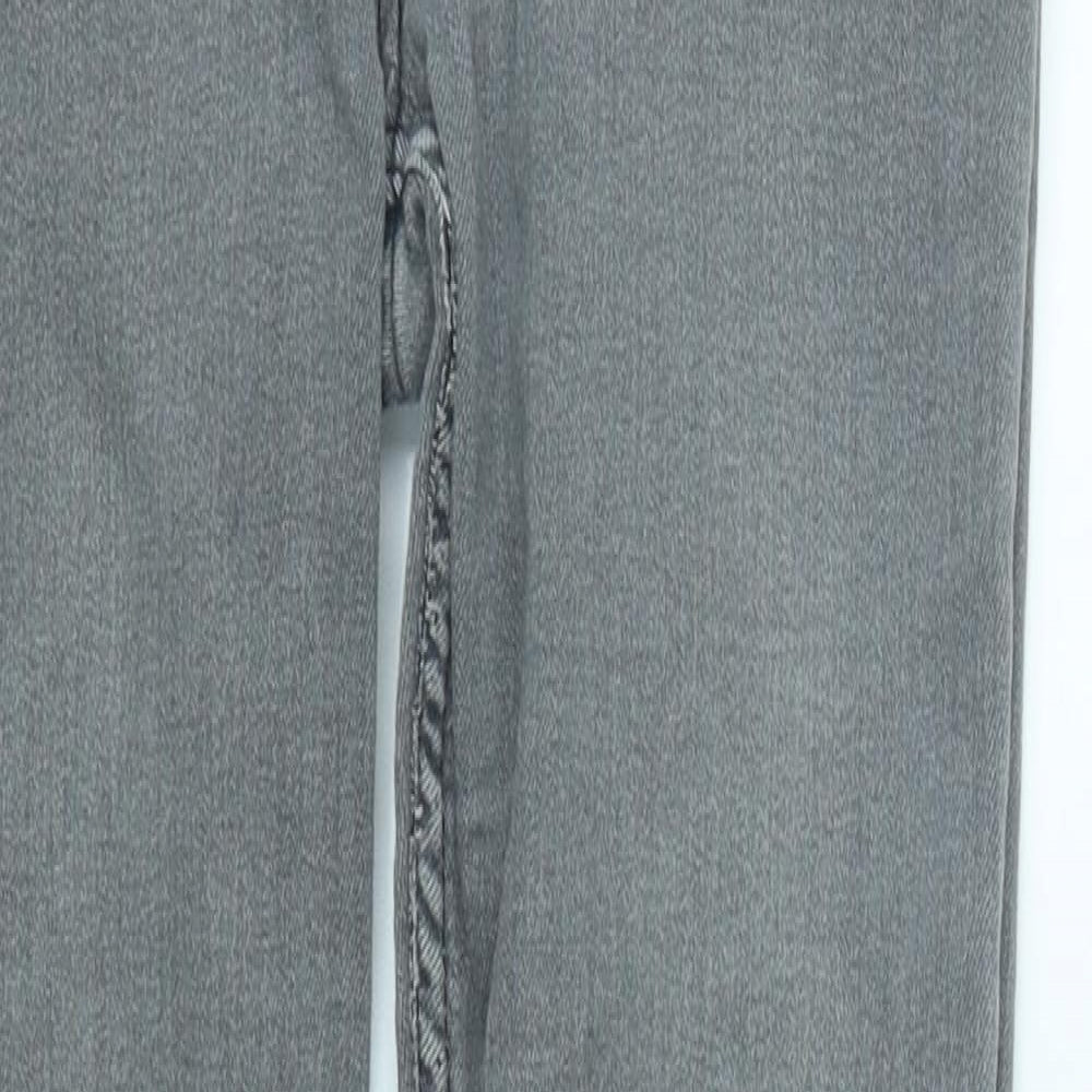 H&M Womens Grey  Cotton Straight Jeans Size 8 L27 in Regular Zip