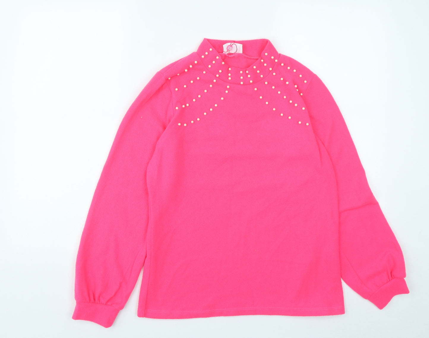 Savida Womens Pink Round Neck  Polyester Pullover Jumper Size L