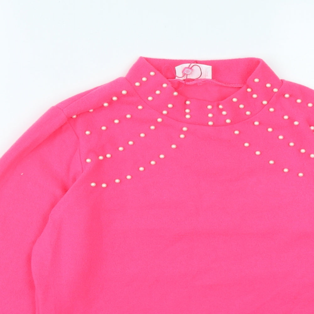 Savida Womens Pink Round Neck  Polyester Pullover Jumper Size L