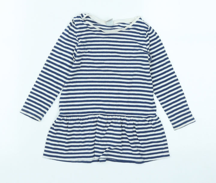 TU Girls Multicoloured Striped Cotton Fit & Flare  Size 18-24 Months  Round Neck