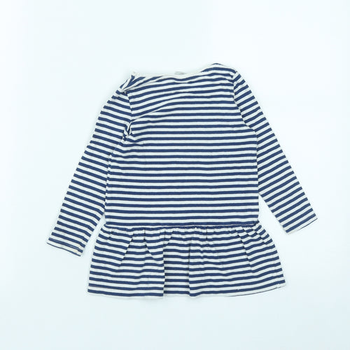 TU Girls Multicoloured Striped Cotton Fit & Flare  Size 18-24 Months  Round Neck