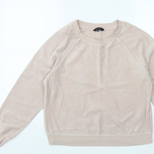 New Look Womens Pink Round Neck  Cotton Pullover Jumper Size 12