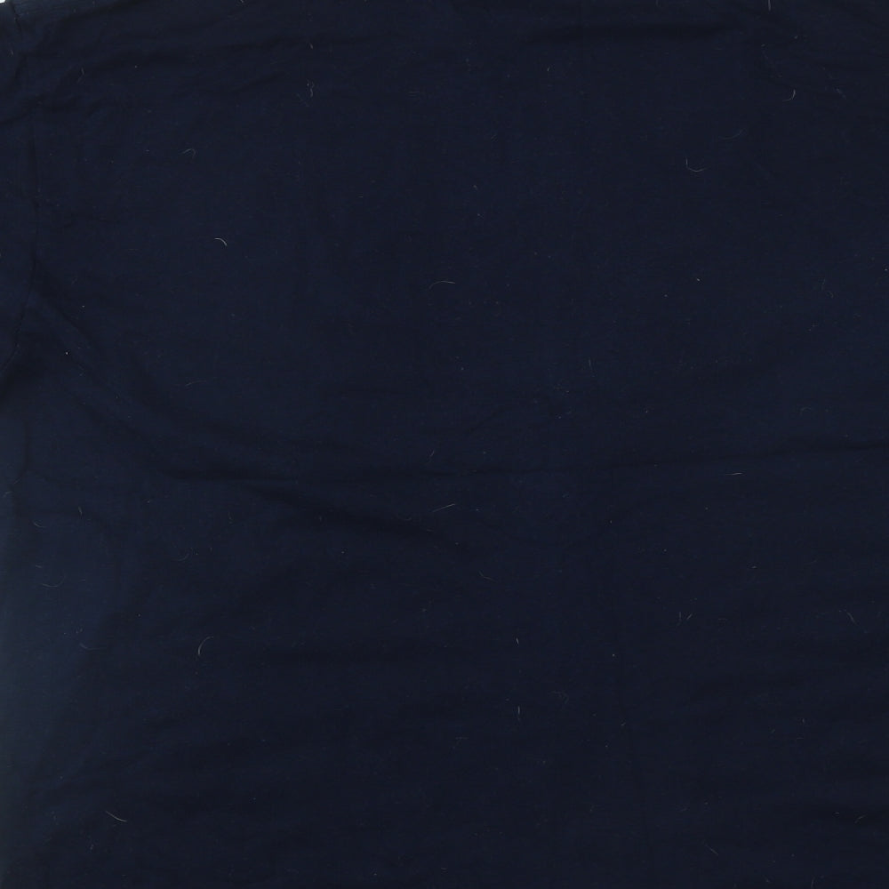 Strang<a Mens Blue  Cotton  T-Shirt Size L Round Neck