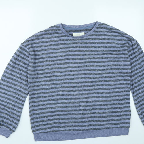 NEXT Mens Blue Striped Viscose Pullover Sweatshirt Size M