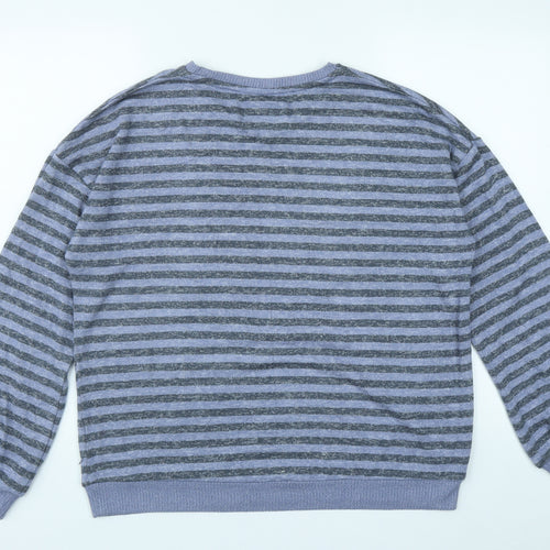 NEXT Mens Blue Striped Viscose Pullover Sweatshirt Size M