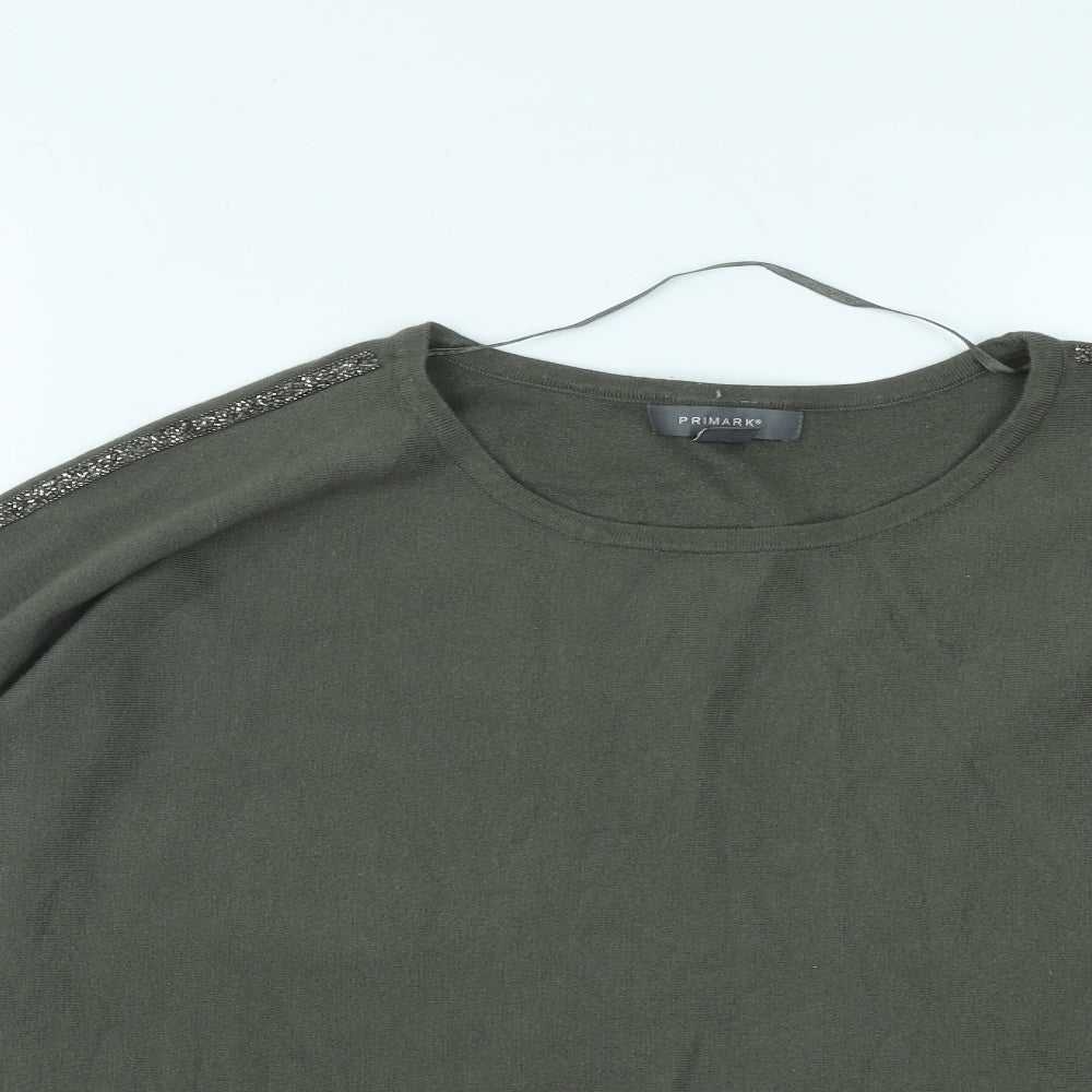 Primark Womens Green Round Neck  Viscose Pullover Jumper Size XL   - Size 18-20