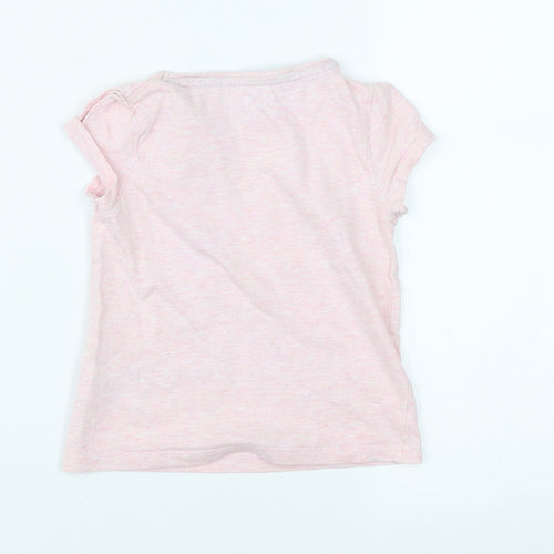 F&F Girls Pink  Cotton Basic T-Shirt Size 12-18 Months Round Neck