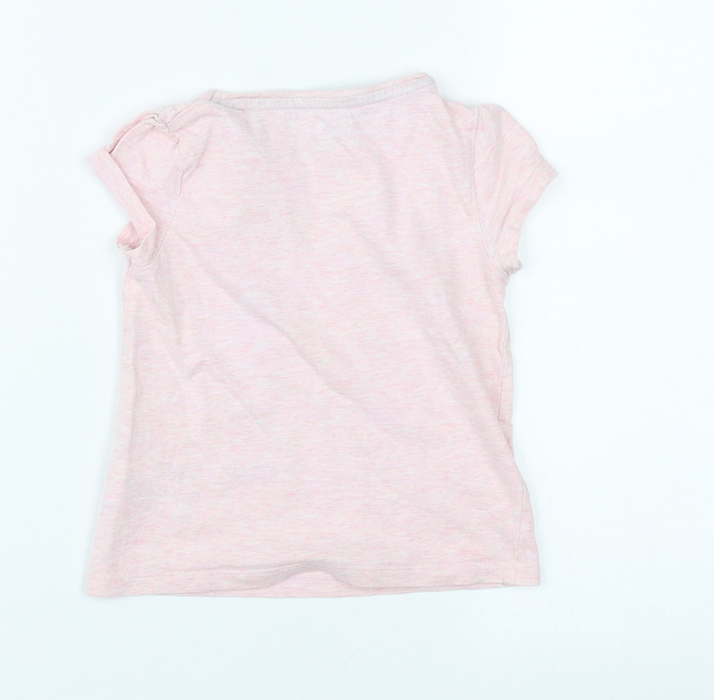 F&F Girls Pink  Cotton Basic T-Shirt Size 12-18 Months Round Neck