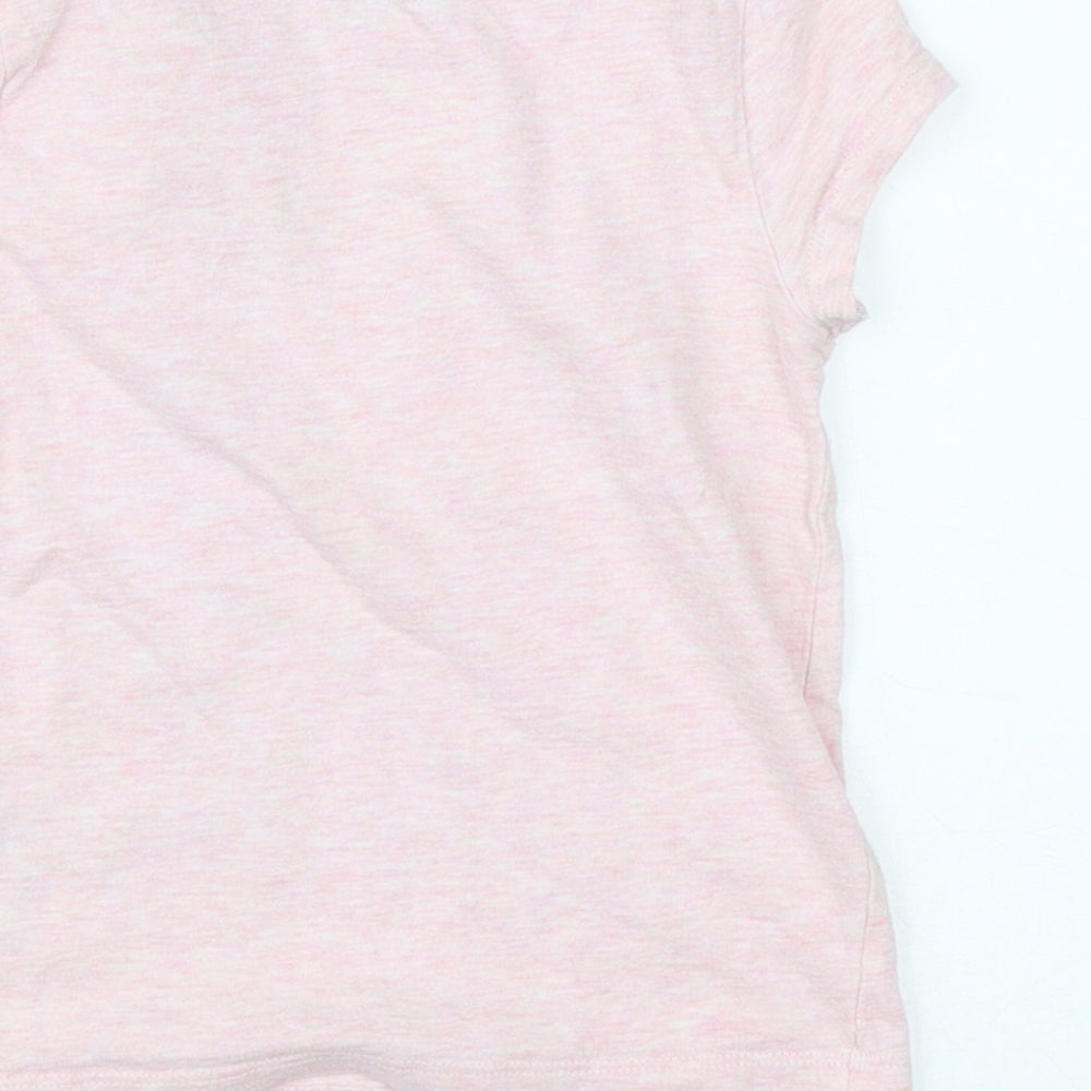 F&F Girls Pink  Cotton Basic T-Shirt Size 12-18 Months Round Neck