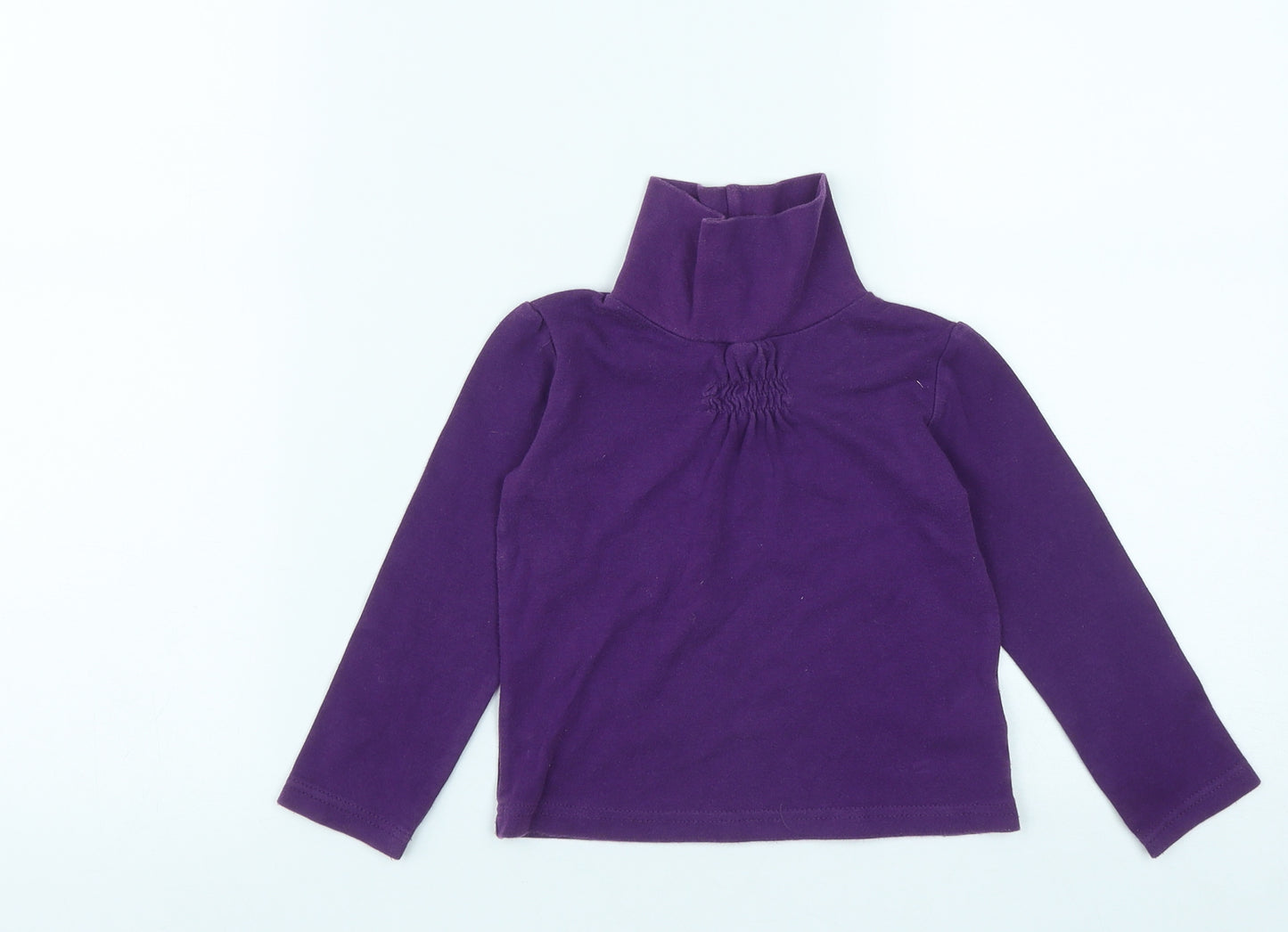 Dunnes Stores Girls Purple  Cotton Basic Casual Size 2-3 Years High Neck