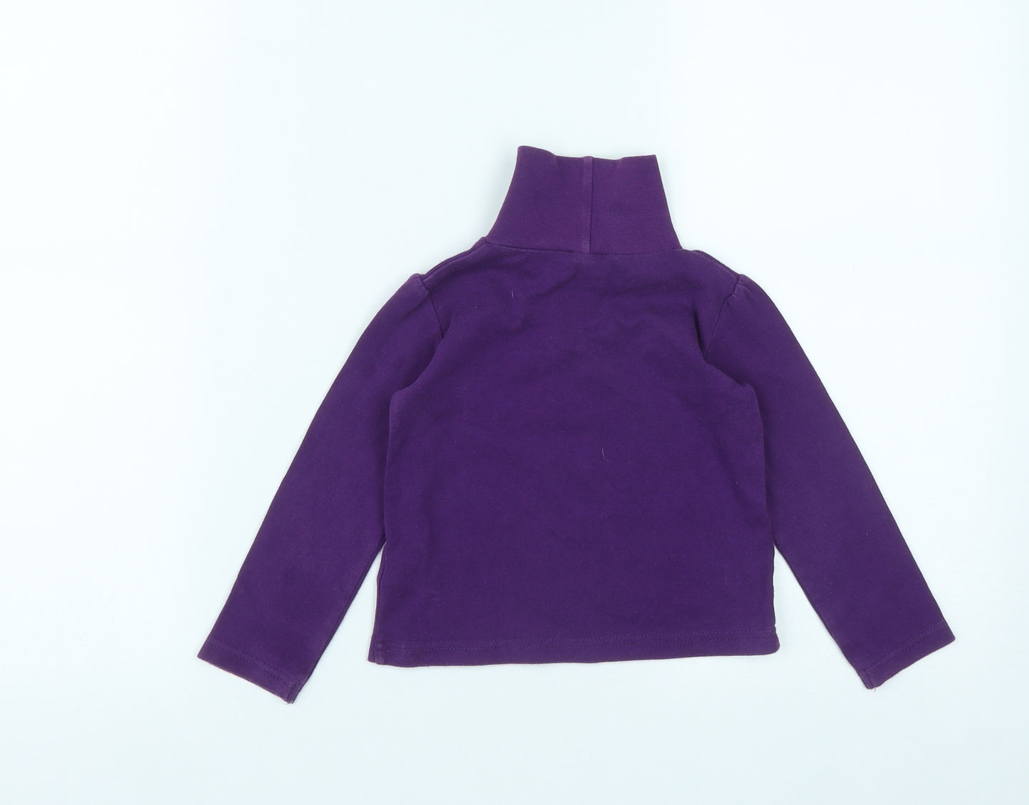 Dunnes Stores Girls Purple  Cotton Basic Casual Size 2-3 Years High Neck