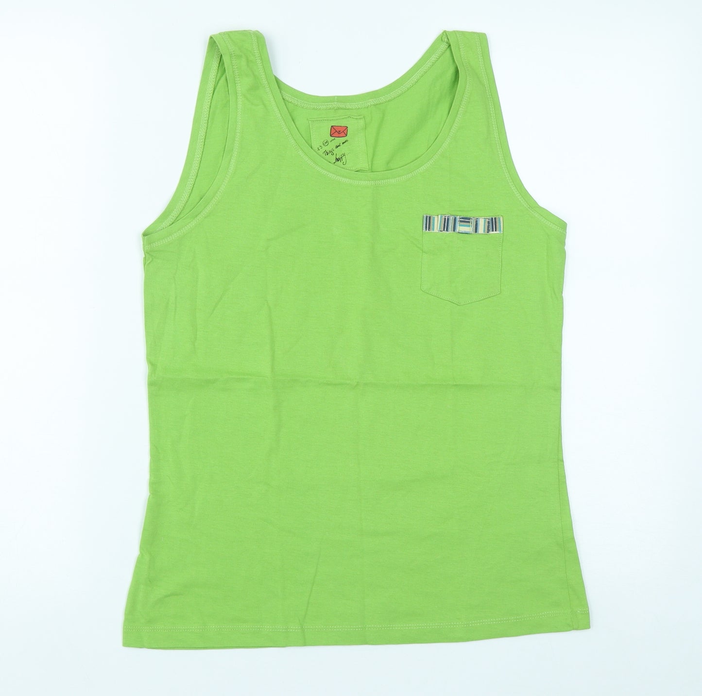Leyenda & Co Womens Green  Cotton Basic Tank Size 16 Round Neck