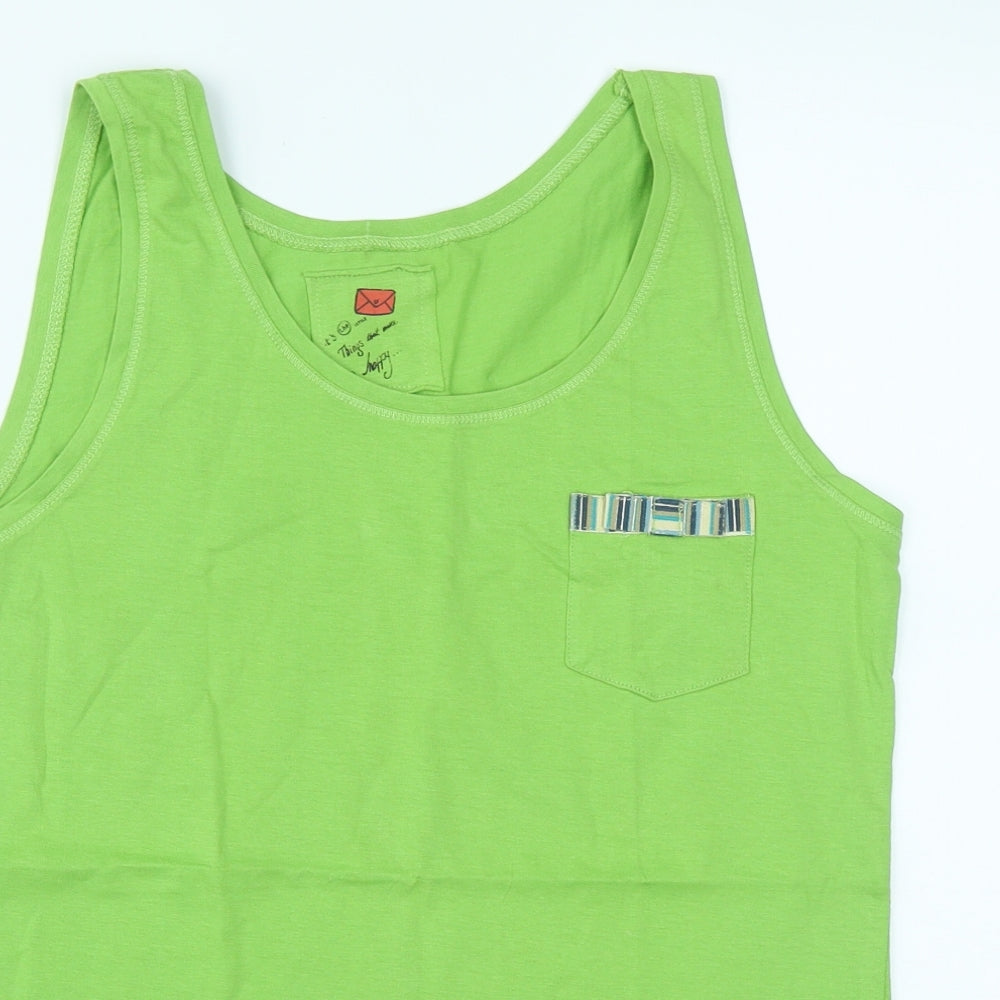 Leyenda & Co Womens Green  Cotton Basic Tank Size 16 Round Neck