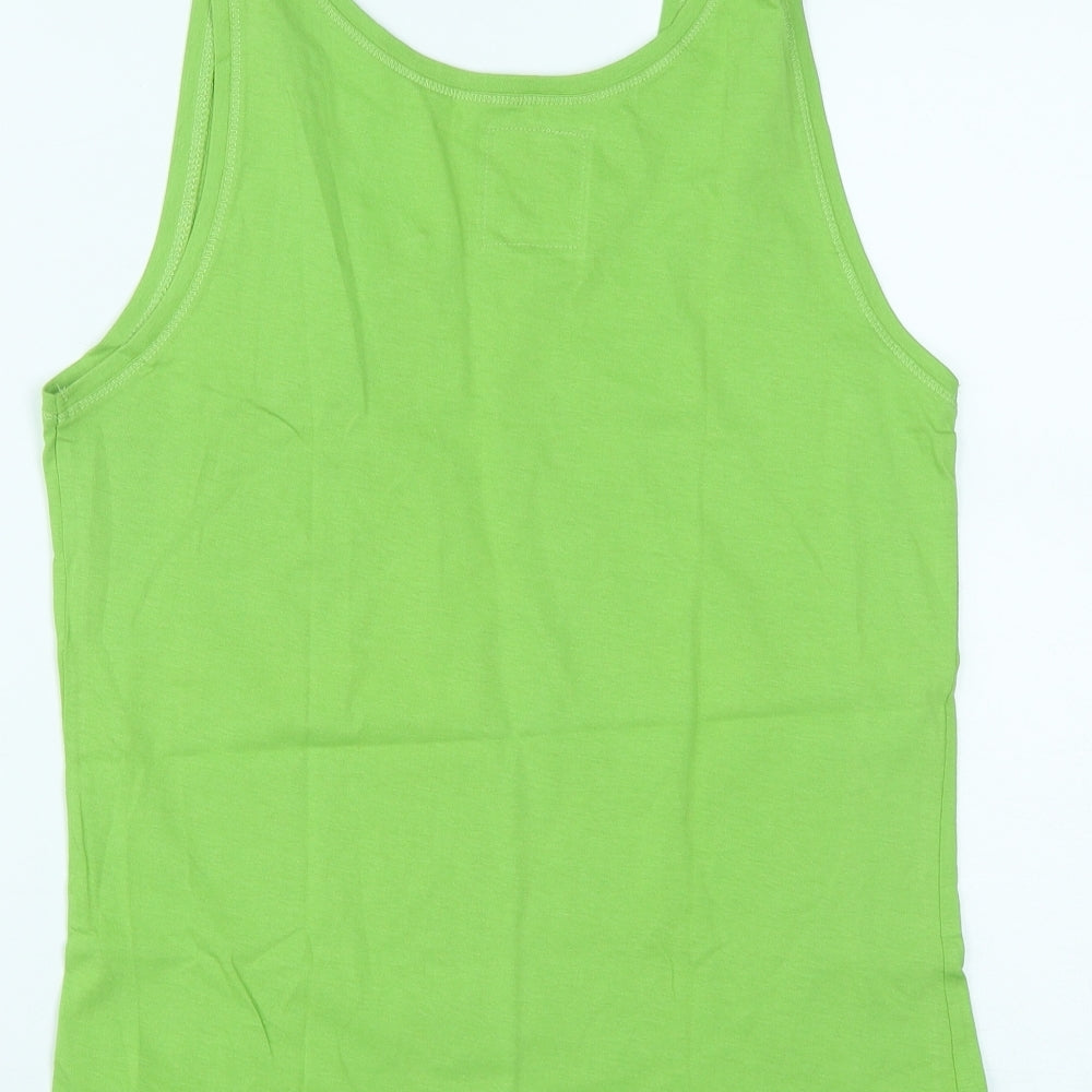 Leyenda & Co Womens Green  Cotton Basic Tank Size 16 Round Neck