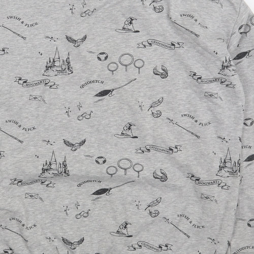 Marks and Spencer Girls Grey Geometric Cotton Pullover Sweatshirt Size 14-15 Years  Pullover