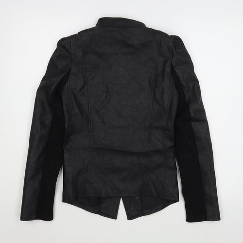 River Island Girls Black   Biker Jacket Size 11-12 Years