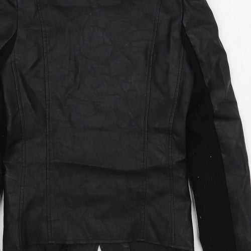 River Island Girls Black   Biker Jacket Size 11-12 Years