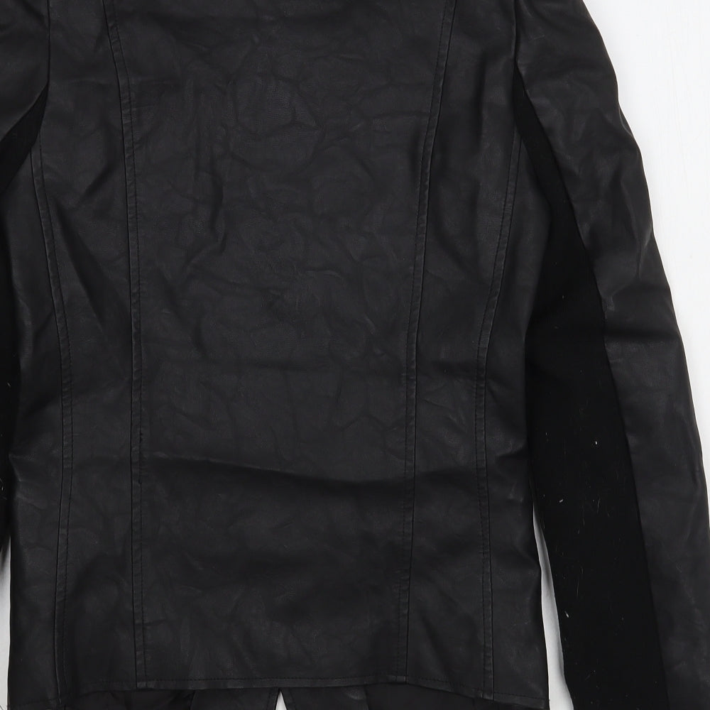 River Island Girls Black   Biker Jacket Size 11-12 Years