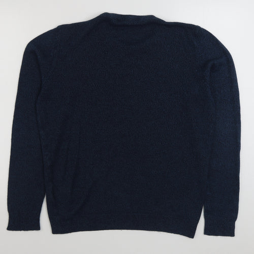Kensington Mens Blue Round Neck  Acrylic Pullover Jumper Size L