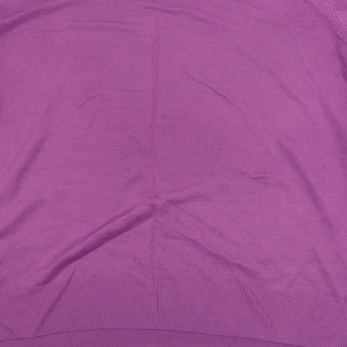 Marks and Spencer Womens Purple Round Neck  Acrylic Pullover Jumper Size 18
