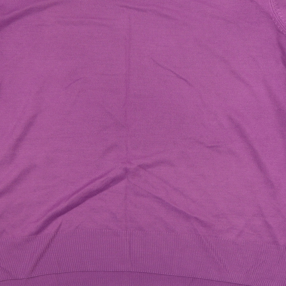 Marks and Spencer Womens Purple Round Neck  Acrylic Pullover Jumper Size 18