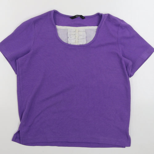 BM Womens Purple Scoop Neck  Cotton Pullover Jumper Size S