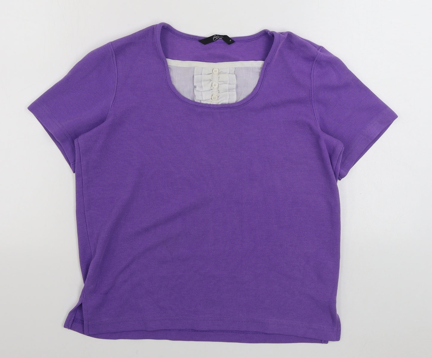 BM Womens Purple Scoop Neck  Cotton Pullover Jumper Size S
