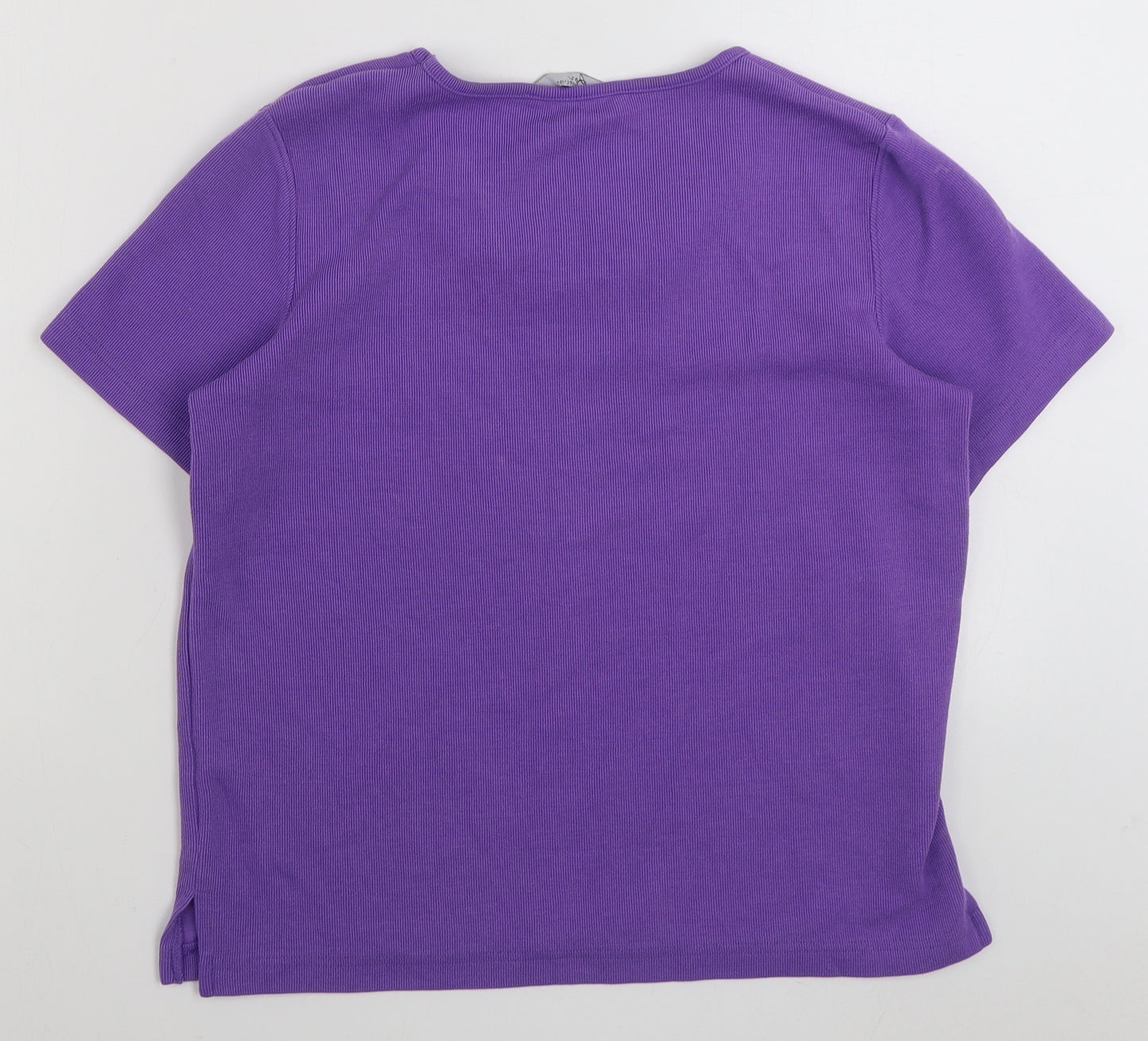 BM Womens Purple Scoop Neck  Cotton Pullover Jumper Size S
