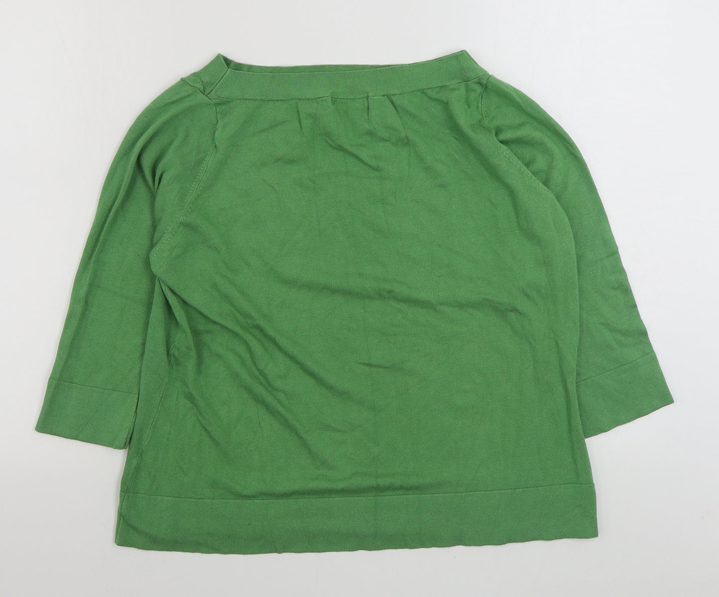 Marks and Spencer Womens Green Boat Neck  Viscose Pullover Jumper Size 22