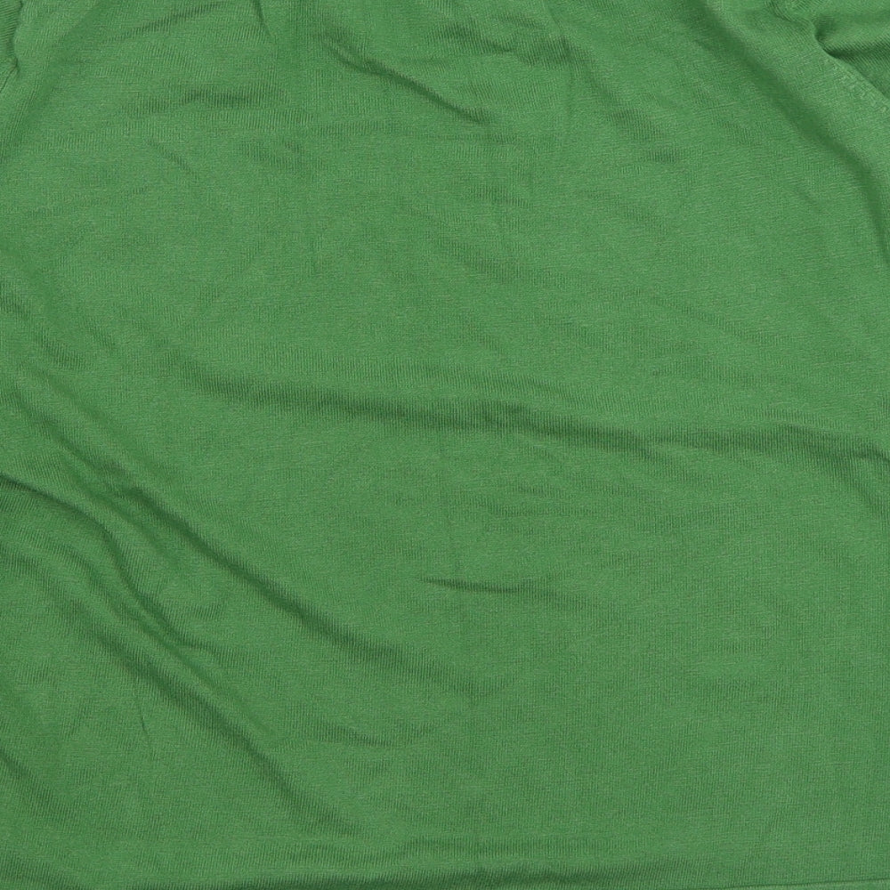Marks and Spencer Womens Green Boat Neck  Viscose Pullover Jumper Size 22