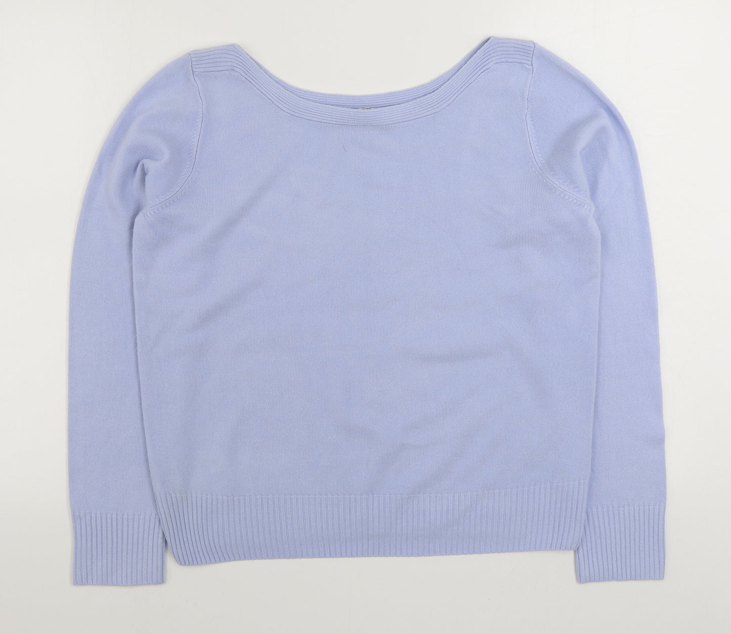 George Womens Purple Boat Neck  Acrylic Pullover Jumper Size 18