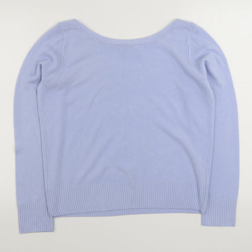 George Womens Purple Boat Neck  Acrylic Pullover Jumper Size 18