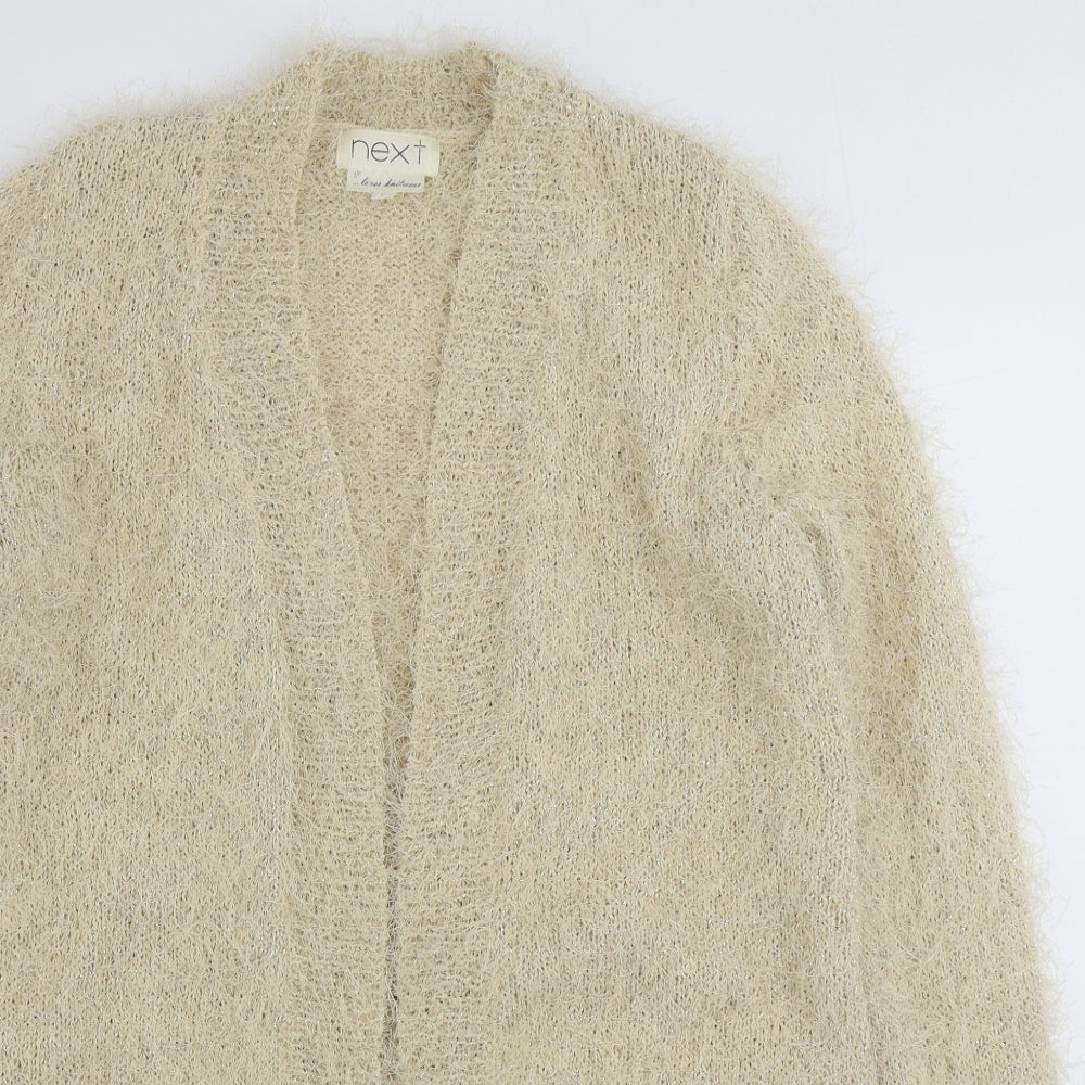 NEXT Womens Beige V-Neck  Polyester Cardigan Jumper Size L