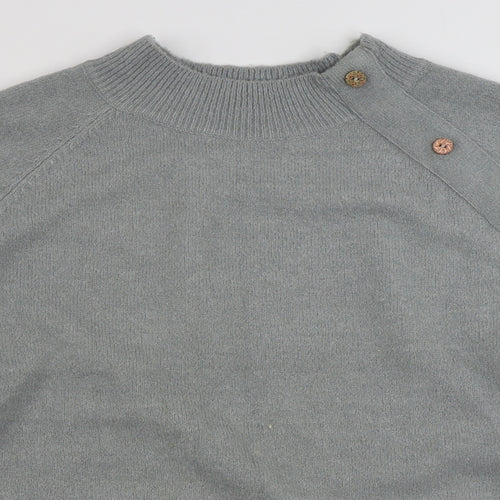 Preworn Womens Grey High Neck  Acrylic Pullover Jumper Size L