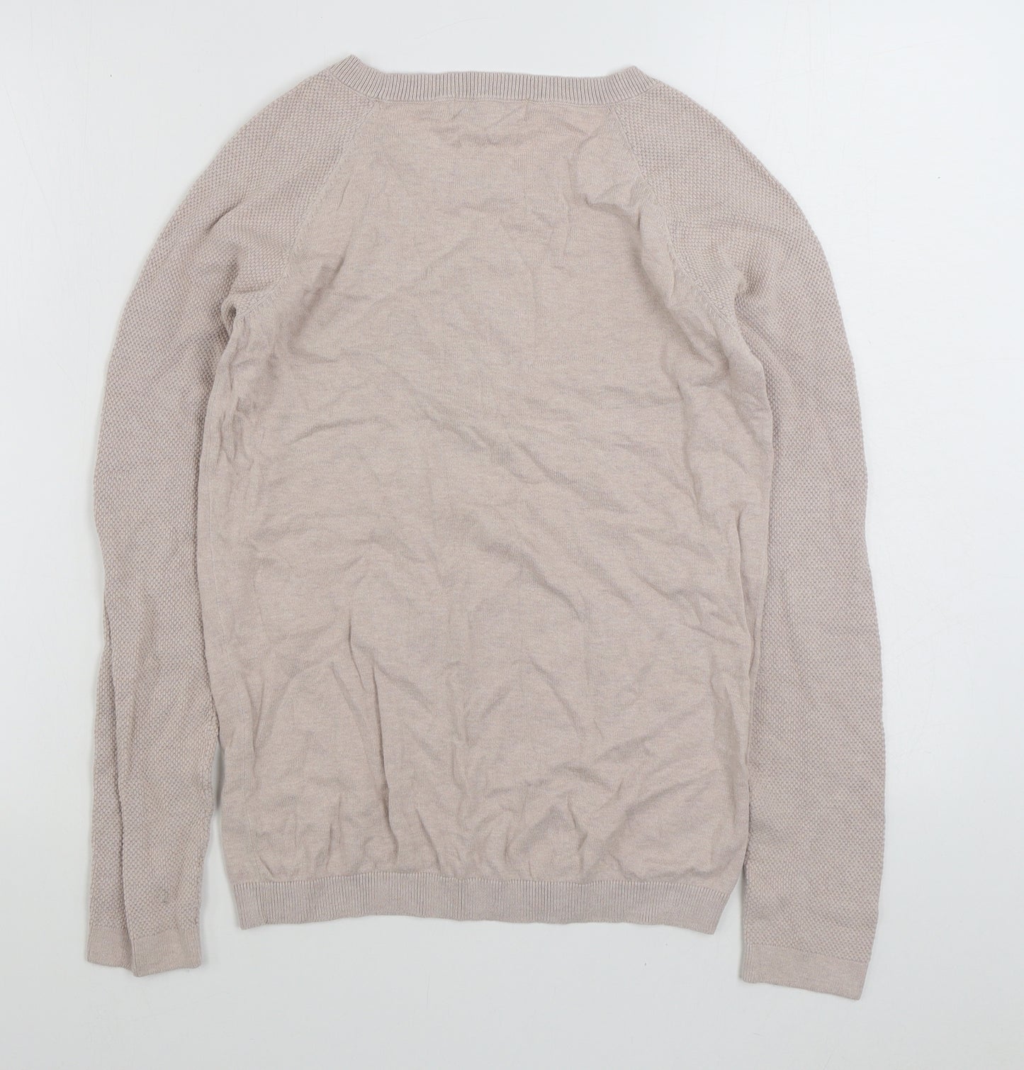 NEXT Womens Beige Round Neck  Cotton Pullover Jumper Size 8   - Christmas