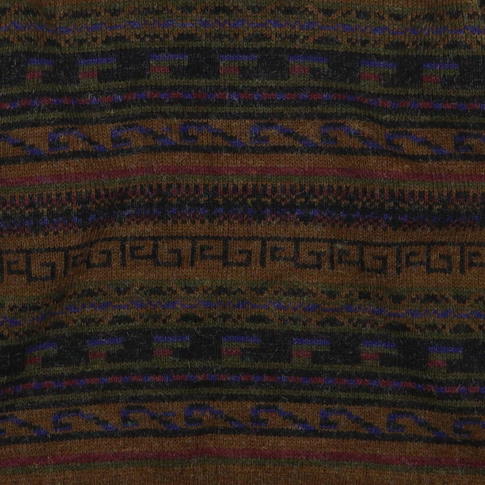 Greenwoods Mens Multicoloured Round Neck Fair Isle Acrylic Pullover Jumper Size M