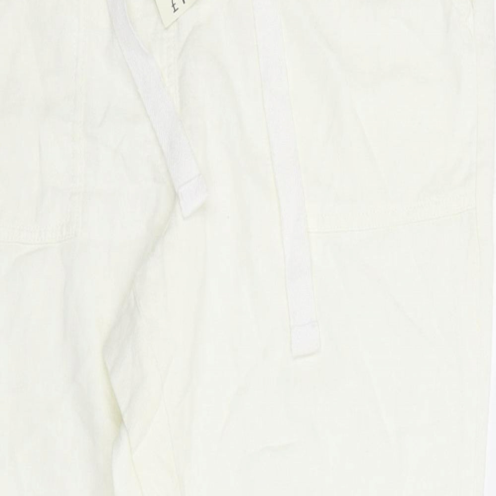 George Womens White  Viscose Trousers  Size 12 L26 in Regular