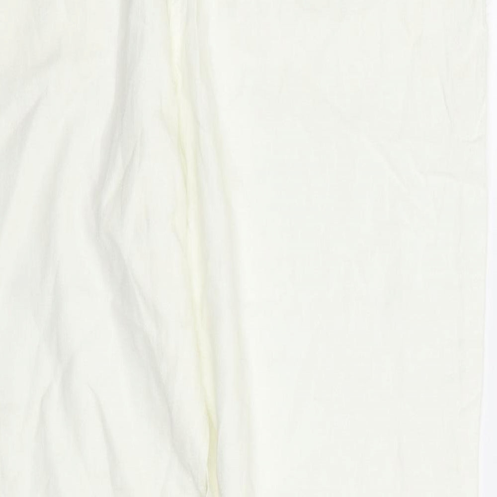 George Womens White  Viscose Trousers  Size 12 L26 in Regular
